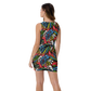 Colorful Black Palm Fitted Dress
