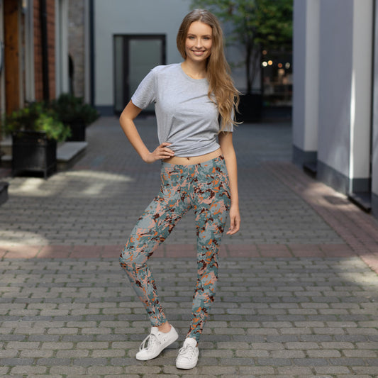 Gray Designer Print Leggings