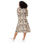 Brown Long Sleeve Midi Dress