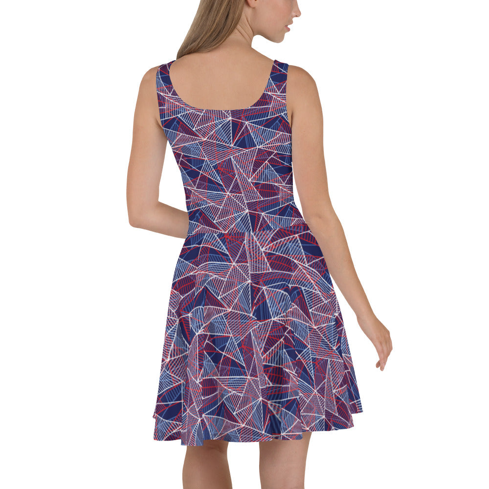 Purple Geo Skater Dress
