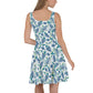 Blue Palm Frond Skater Dress