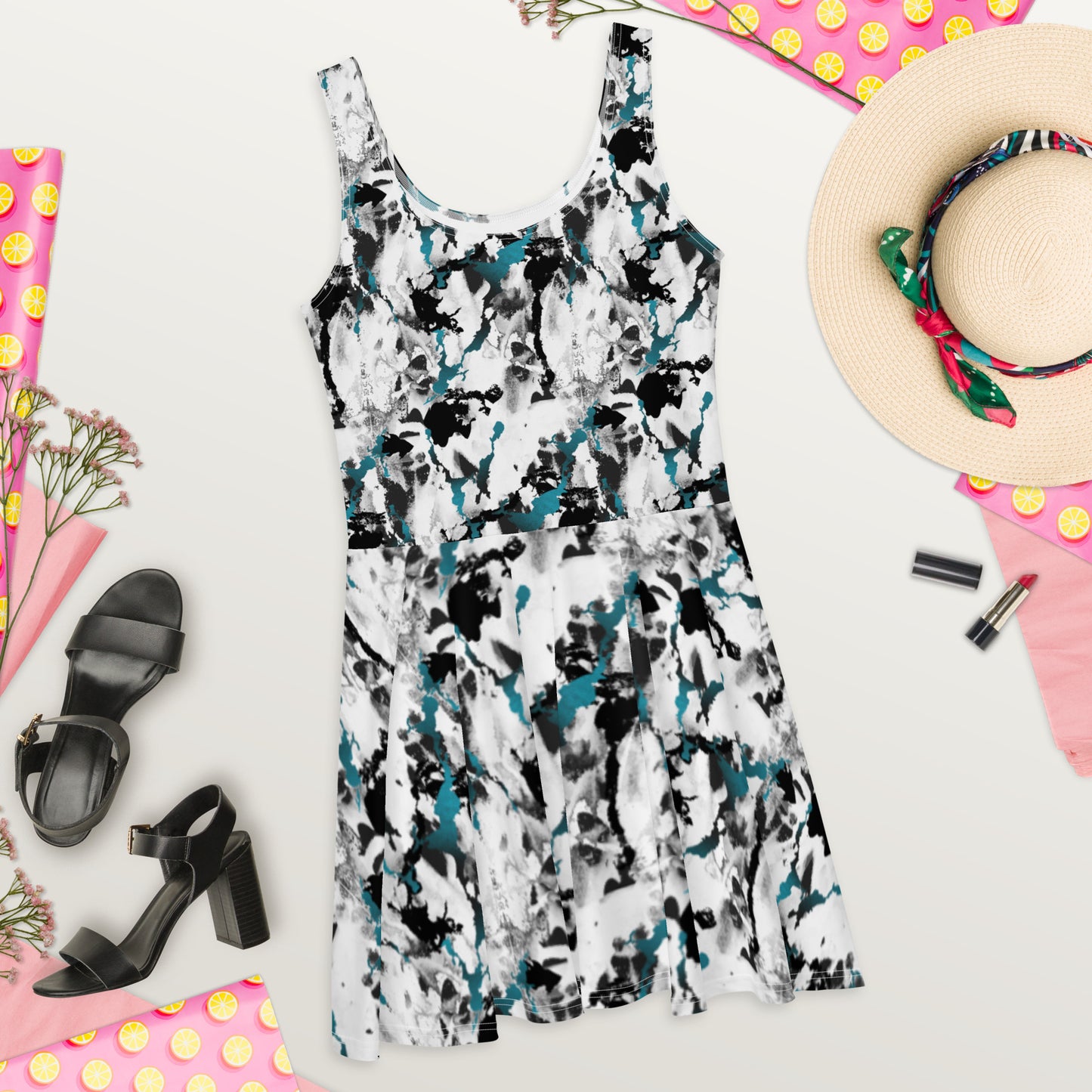 Black/White Skater Dress