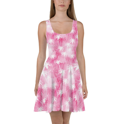 Pink Palms Skater Dress