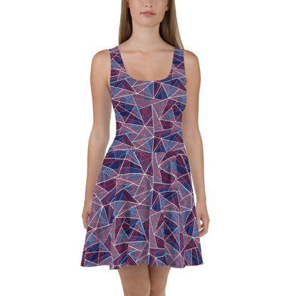 Purple Geo Skater Dress