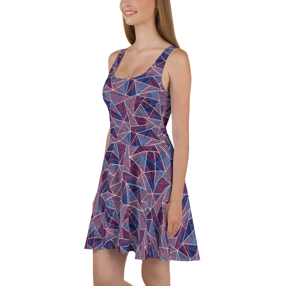 Purple Geo Skater Dress