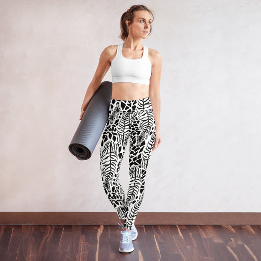 Black White Designer Print Leggings