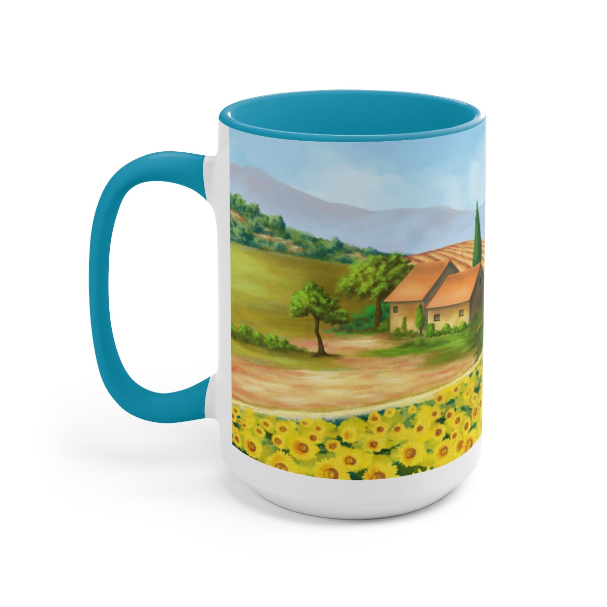 Sunflower Fields Coffee Mugs, 15oz, Unique Coffee Mug, Gifts