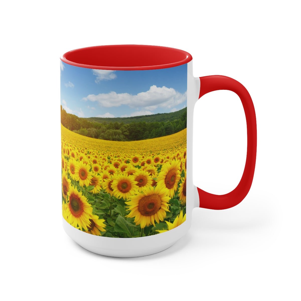 Sunflower Fields Coffee Mugs, 15oz, Unique Coffee Mug, Gifts