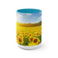 Sunflower Fields Coffee Mugs, 15oz, Unique Coffee Mug, Gifts