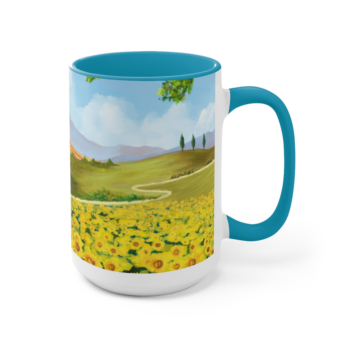 Sunflower Fields Coffee Mugs, 15oz, Unique Coffee Mug, Gifts