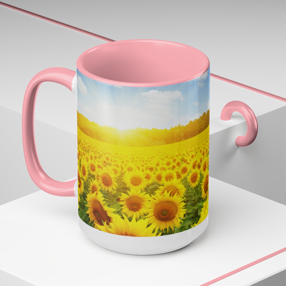 Sunflower Fields Coffee Mugs, 15oz, Unique Coffee Mug, Gifts