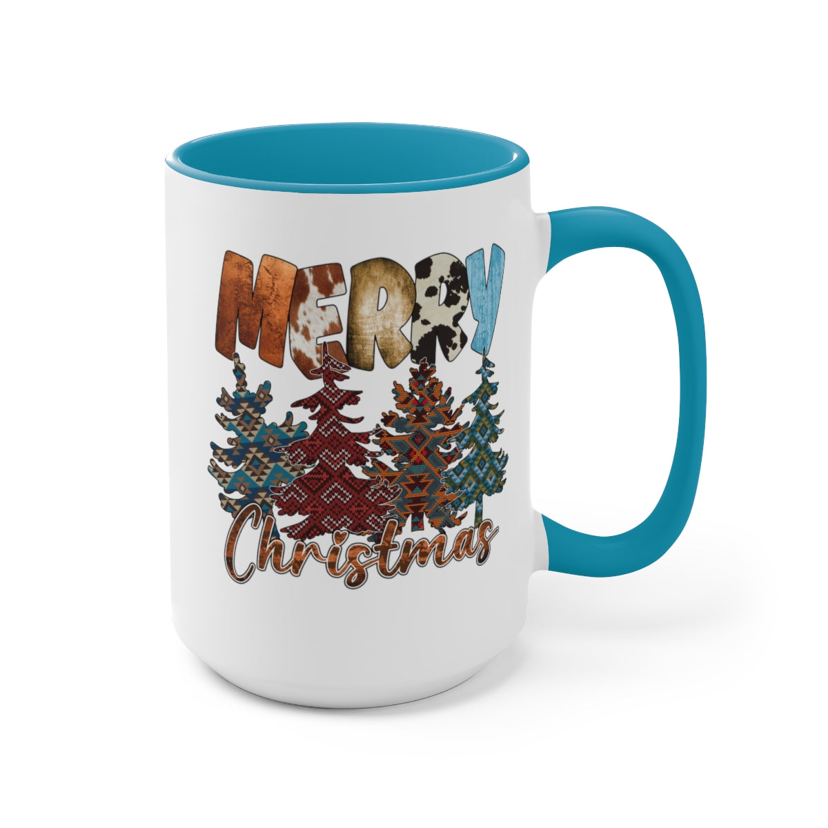 Merry Christmas Trees Coffee Mugs, 15oz