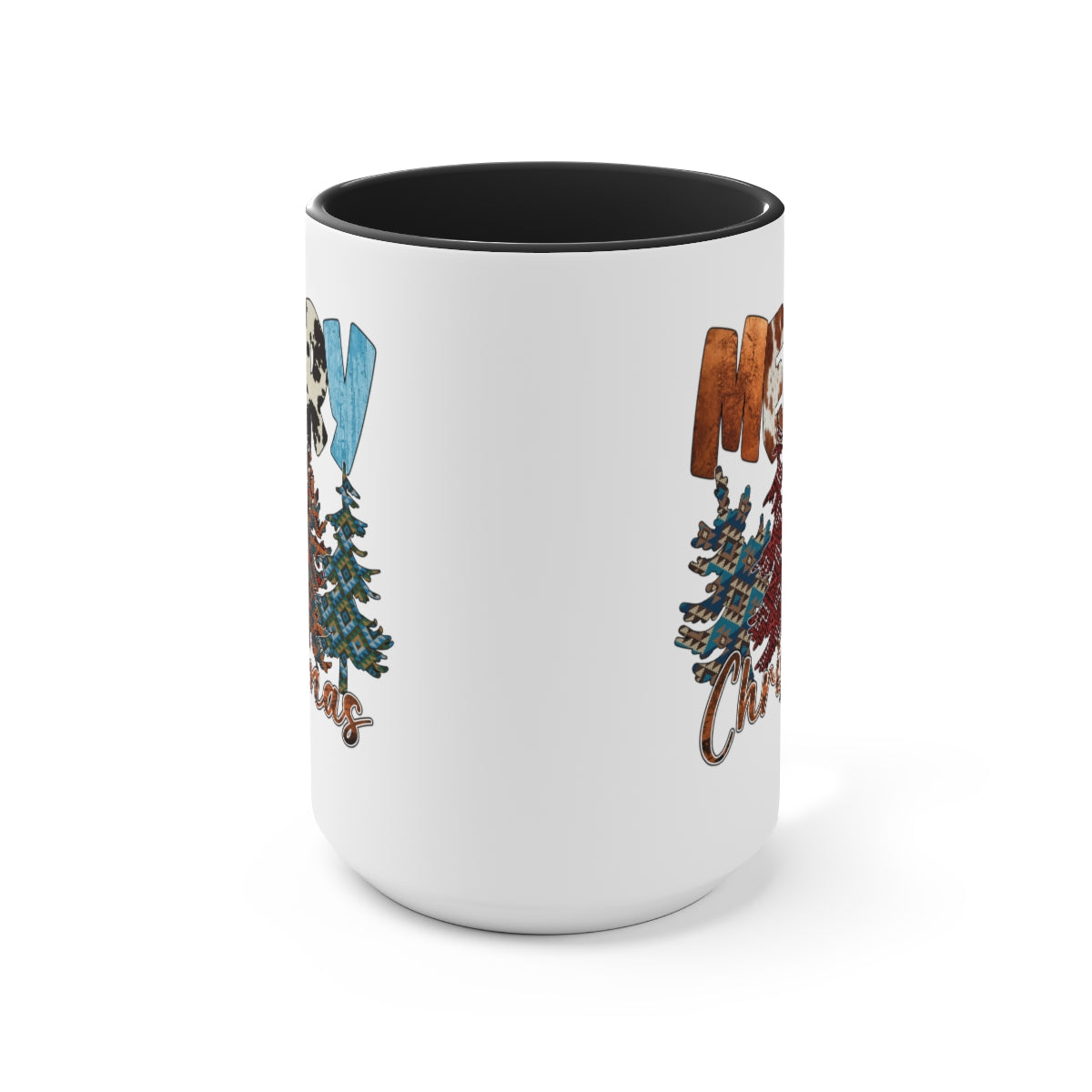 Merry Christmas Trees Coffee Mugs, 15oz