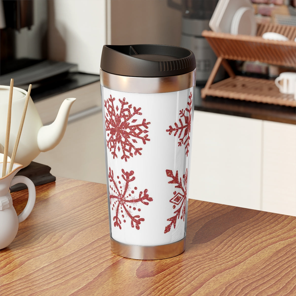 Let it Snow Stainless Steel Travel Mug with Insert