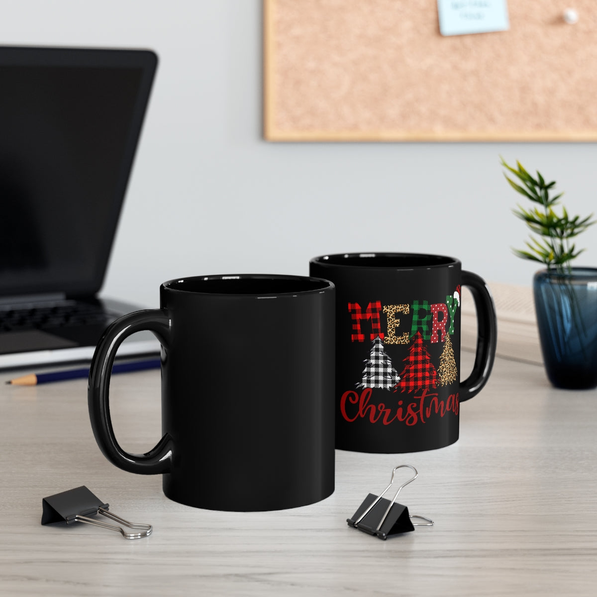 Merry Christmas 11oz Black Mug