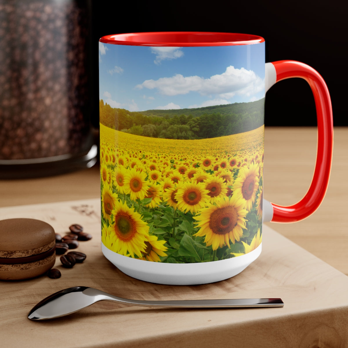 Sunflower Fields Coffee Mugs, 15oz, Unique Coffee Mug, Gifts