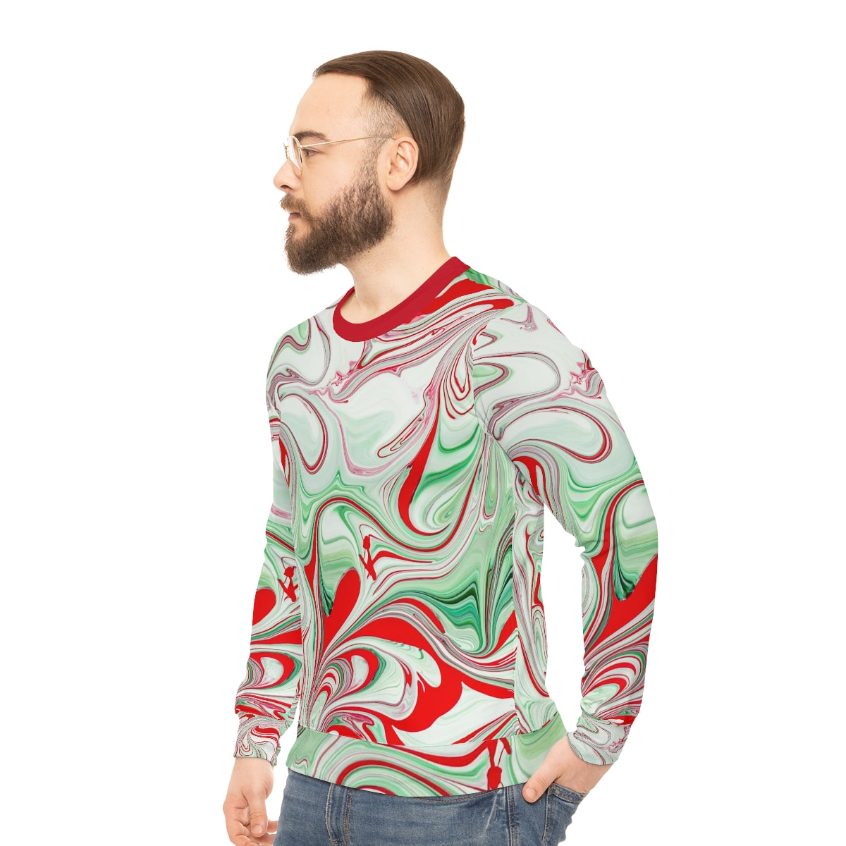 Ugly Christmas Lightweight Sweatshirt, Peppermint, CandyCane
