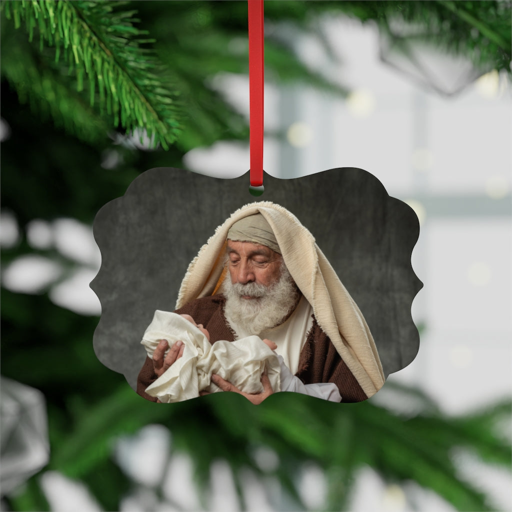 Simeon and Baby Jesus Metal Plaque Ornament