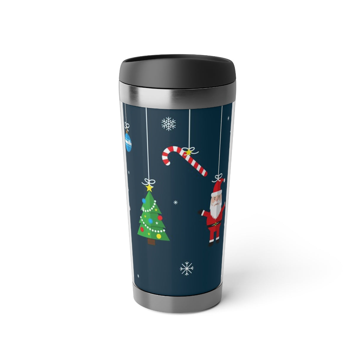 Blue Christmas Stainless Steel Travel Mug with Insert