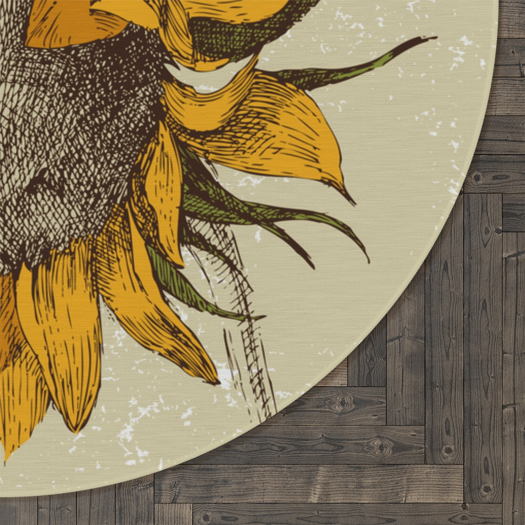 Sunflower Classic Round Rug