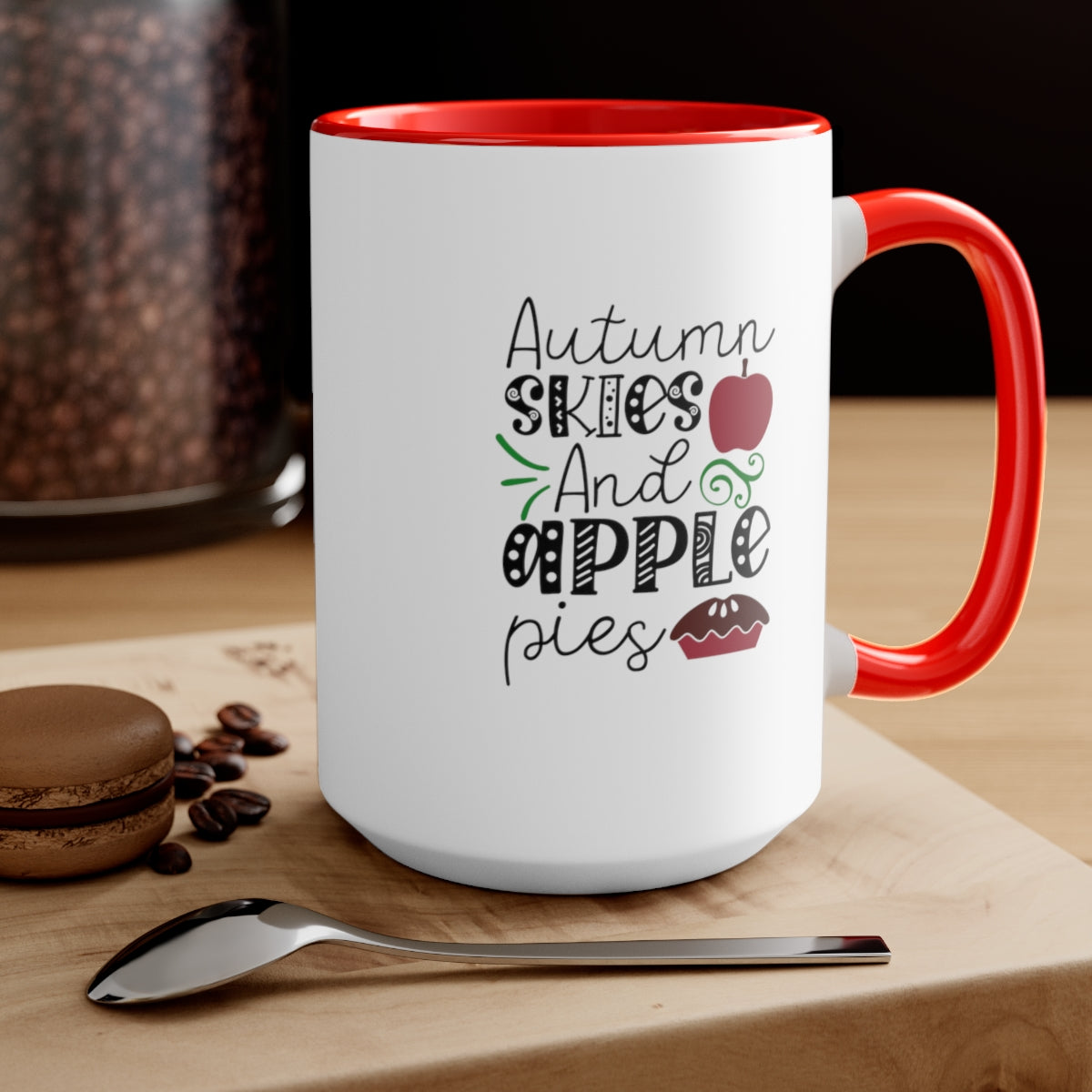 Apple Pie Autumn Skies Coffee Mugs, 15oz