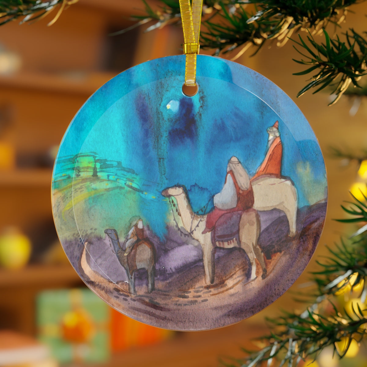 Three Wise Men Glass Ornament