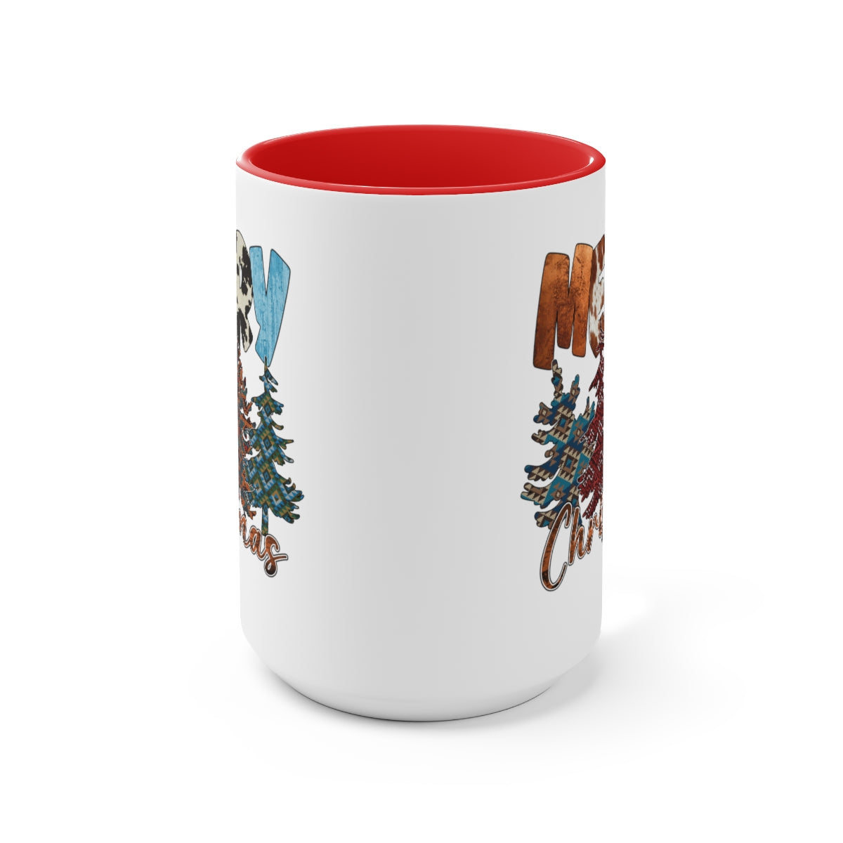 Merry Christmas Trees Coffee Mugs, 15oz