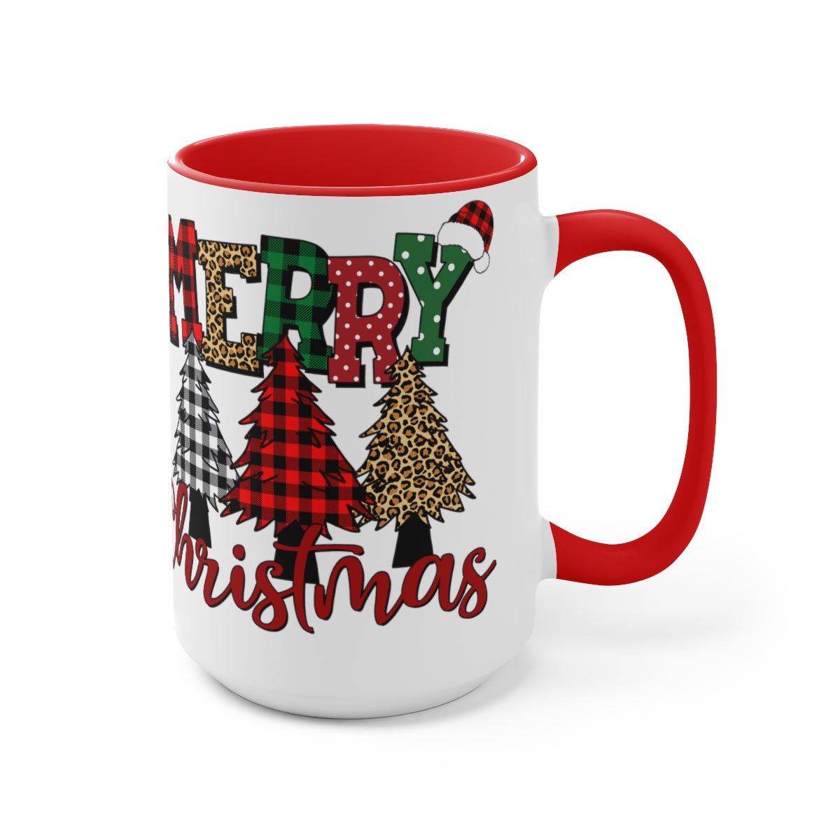 Merry Christmas Tree Coffee Mugs, 15oz, Holiday Mug, Unique Coffee Mug