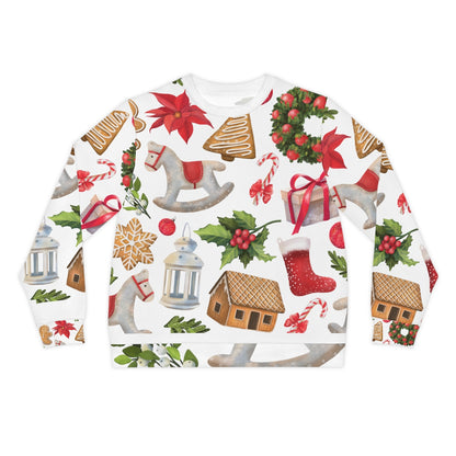 Ugly Christmas Sweatshirt, Gingerbread House, Rocking Horse,