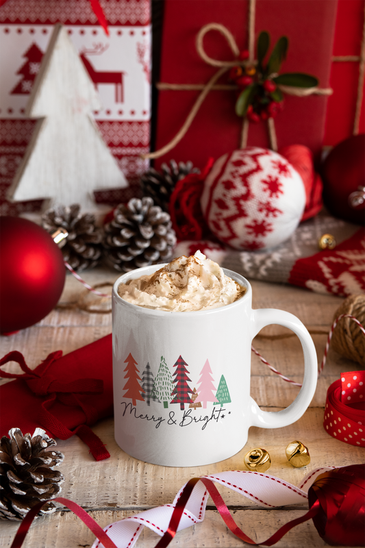 Merry & Bright Jumbo Mug, 20oz, Unique Coffee Mug, Holiday Gift
